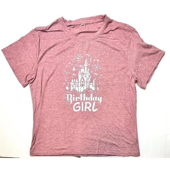 WOMEN'S Pink Disney Birthday Girl Tshirt - Size: 2XL - Picture 4 of 11